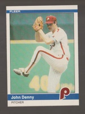 1984 Fleer John Denny Philadelphia Phillies #27 Near Mint or Better - Image 1 of 2