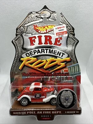 2000 Hot Wheels Fire Department Rods North Pole, AK 3-WINDOW '34 #3/12 — 第 1/4 张图片
