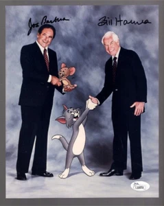 BILL HANNA+JOE BARBERA HAND SIGNED 8x10 COLOR PHOTO WITH TOM+JERRY JSA - Picture 1 of 1