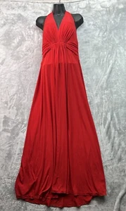 New Calvin Klein Formal Dress Sz 6 Red Sleeveless Halter Full Length Christmas - Picture 1 of 13