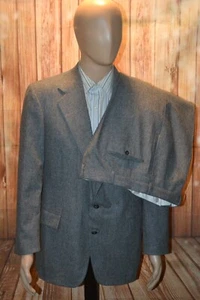 Vintage Polo Ralph Lauren Herren Flanell Tweed Wolle grau 2 Knopf Anzug Gr 41R Wst 36x29 - Bild 1 von 19