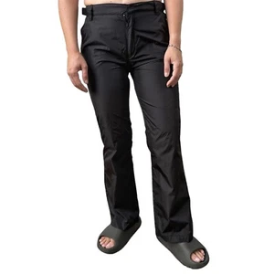 Vintage 90s Calvin Klein Jeans Nylon Black Flare Belt Pants Juniors Size 7 - Picture 1 of 6