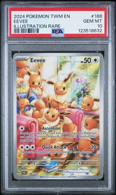 Pokemon Eevee Illustration Rare Twilight Masquerade 188/167 PSA 10 Gem Mint - Image 1 of 2