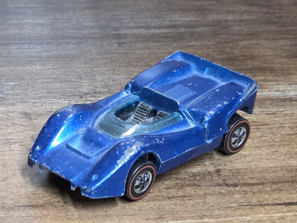 Carro modelo Hot Wheels Redline McLaren M6A 1968 azul Hong Kong fundido - Imagem 1 de 4
