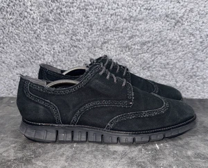 Zapatos informales con punta de ala Cole Haan para hombre Zerogrand negros grises C20771 Oxford talla 9,5 M - Imagen 1 de 7