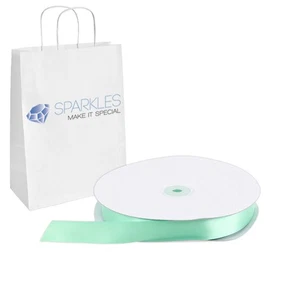 Satin Ribbon 7/8" Wide 100 Yd Yard Roll - Mint Green - Solid Reels Party nn - Picture 1 of 4