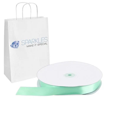 Satin Ribbon 7/8" Wide 100 Yd Yard Roll - Mint Green - Solid Reels Party nn - Image 1 of 4
