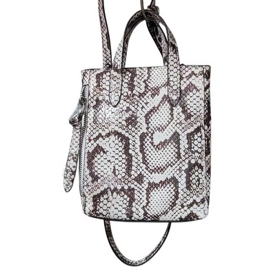Mini Bandolera INC International Concepts-Blanco y Marrón Pitón Repujado Nueva Sin Etiquetas Foto 1 de 4