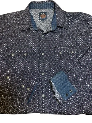 Moonshine Spirit Western Button Up Shirt Mens Small Plaid Sawtooth Pearl Snap - Image 1 of 4