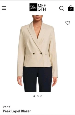 Chaqueta Blazer DKNY Beige Para Mujer $140 Minoristas Nueva Sin Etiquetas  Foto 1 de 4
