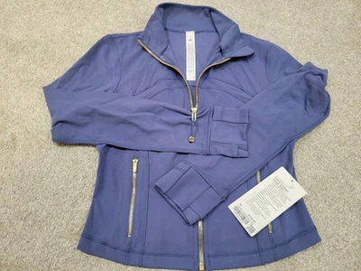 Jaqueta cropped Lululemon Define Nulu tamanho 10 cor azul brilhante/dourado/dourado - Imagem 1 de 4