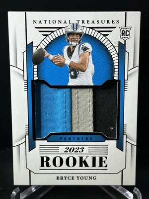 BRYCE YOUNG 2023 National Treasures #205 True Rookie Patch RC 4/5 BLACK 3-Color! - Image 1 of 2