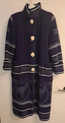 Buffalo Run Designs By Marcia Maxi 100% Wool Womens Winter Coat Purple 48 Chest  - Image 1 of 4