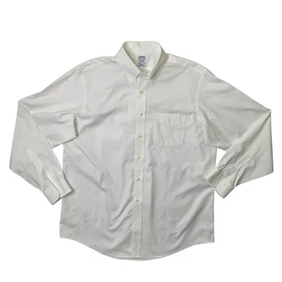 Brooks Brothers Shirt Mens 16.5 White Classic Non Iron Button Down Pocket Polo - Image 1 of 4