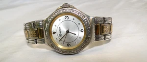 Brighton Bel Air  Silver, Gold & Crystal Fold Over Watch - Picture 1 of 7
