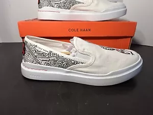 Cole Haan Keith Haring Grandpro Rally Slip-On Shoes White/Black/Flame Mens 10W - Picture 1 of 16