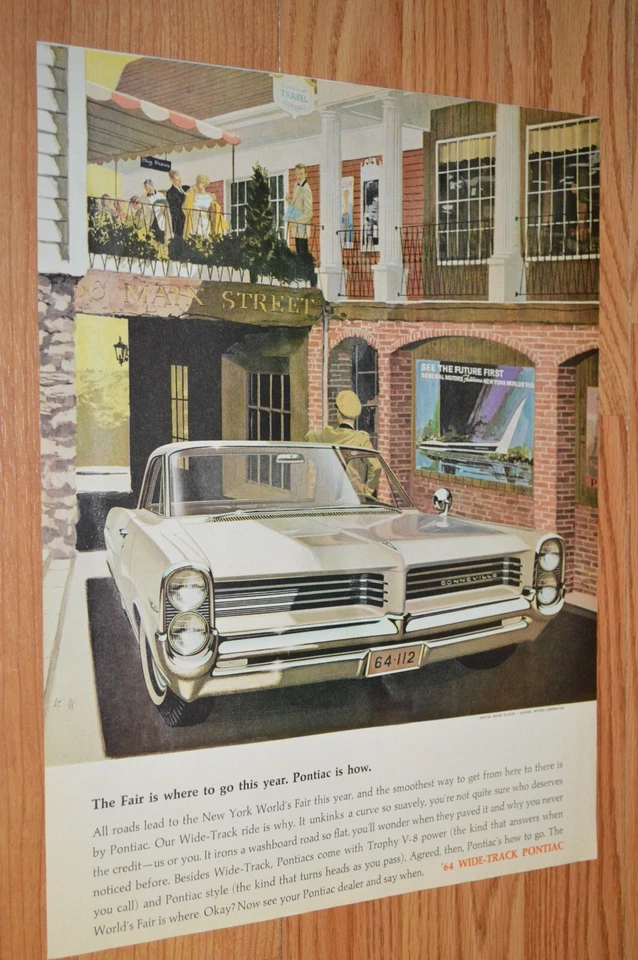 Pontiac Bonneville 1964 original gran anuncio vintage 64 blanco Foto 1 de 1