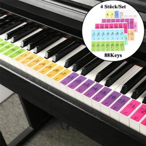 Removable 88-Key Electronic Keyboard Piano Key Note Stickers Labels for Beginner - Picture 1 of 8