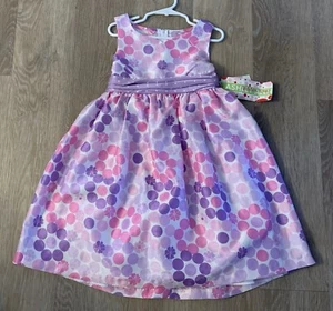 (NWT) Ashley Ann Girls Size 6 Purple & Pink Polka Dot Spring Dress Retail $48.00 - Picture 1 of 11