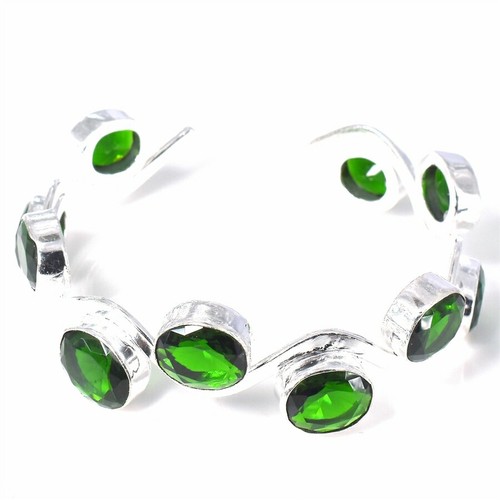 VALENTINO Bracciale gioiello fatto a mano argento sterling 925 pietra preziosa diopside cromato misura 7 8
