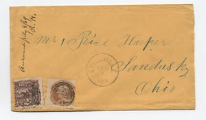 Spillville IA 1869 1 y 2 centavos 1869 edición #112, #113 cubierta a OH [6525.1942] - Imagen 1 de 3