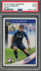 Kylian Mbappe 2018 Panini Donruss Optic Soccer Card #132 Graded PSA 9 - Picture 1 of 2