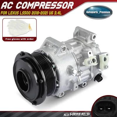 A/C Compressor w/ 6-Groove Pulley & 7SES17C Style for Lexus LS500 2018-2022 3.4L - Изображение 1 из 4