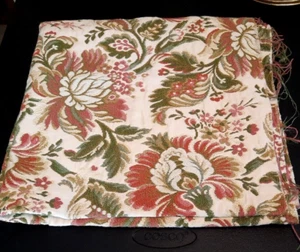 Vintage Floral Upholstery Fabric Remnant Pink Green Beige 29x53 - Picture 1 of 11