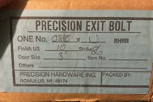 Precision Hardware Exit Device D810 X T Brass Rim Exit Bolt, US 10, RH - Picture 1 of 12