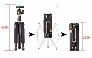 QZSD Q555P Portable Mini Desktop Aluminum Tripod With Ball Head For DSLR Camera - Picture 1 of 9