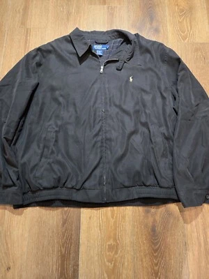 Vintage Polo Ralph Lauren Harrington Bomber Jacket Mens 2x Black Plaid Lined  - Image 1 of 4