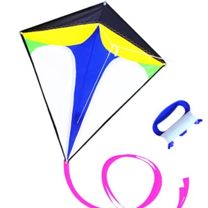 NEW 68cm Diamond Kite Long Tail Kite Outdoor Sports Toys For Kids Easy To Fly - Picture 1 of 7