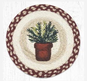 Set of 2 Braided Jute Round Placemat/Trivet/Swatch. ROSEMARY. Earth Rugs.10" - Picture 1 of 1