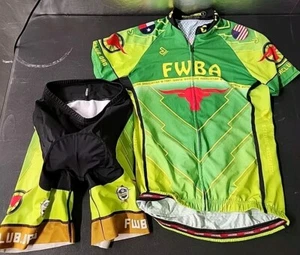 Set Jakroo FWBA Fort Worth Cycling Logo Full Zip Bike Jersey Shorts Womens Small - Picture 1 of 7