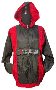 Y2K Jacket Chicago Bulls Windbreaker Pull Over Men's S Youth L Nylon NBA Retro - Picture 1 of 11