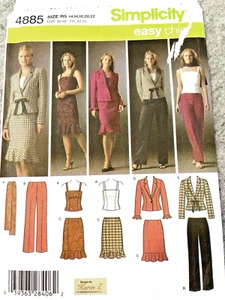 Simplicity 4885 TOP PANTS SKIRT JACKET SCARF 14-22 36-44 Easy Chic Uncut FF 2004 - Picture 1 of 10