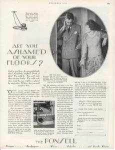 Anuncio impreso vintage 1926 Ponsell aspiradora de piso autopropulsado anuncio - Imagen 1 de 1