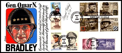 Scott 3393-96 33 Cents WWI Generals Bernard Goldberg Hand Painted FDC 19 Of 59 - Image 1 of 2