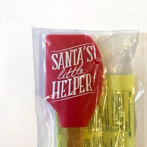 Pampered Chef 1288 Santa's Little Helper Red Silicone Scraper Christmas Bamboo - Picture 1 of 4