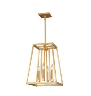 Feiss Conant 4-Light Gilded Satin Brass Pendant. F3149/4GSB. RM5 - Image 1 of 4