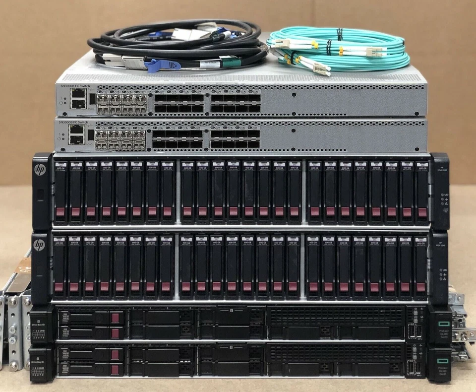 HP MSA2050 16GB FC DL360 Gen10 28.8TB 15K 56-Core Gold 1TB SAN Configuration - Image 1 of 2