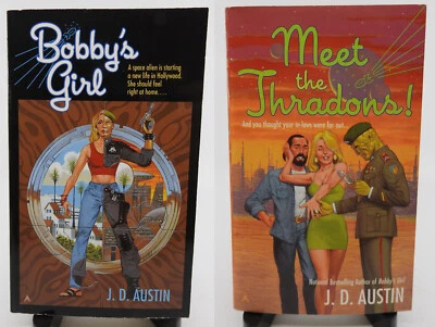 JD Austin Paperback PB Books Bobby's Girl & Meet the Thradons SciFi Humor Alien Foto 1 de 4