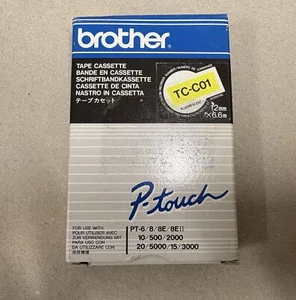 original Brother TC-C01 Schriftband 12mm x 7,7m BLACK / YELLOW fluorescent - Picture 1 of 1