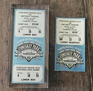 Two 1991 Chicago White Sox Inaugural Ticket Opening Day New Comiskey Park - Picture 1 of 1