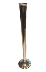 Vtg Silver Plate Single Flower/Stem Bud Weighted Fluted Vase 6.5" Pencil thin - Picture 1 of 7