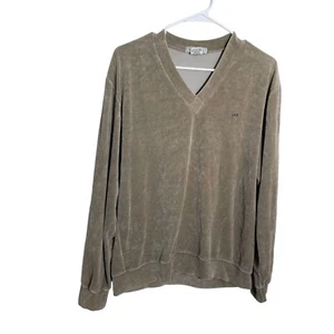 Christian Dior Sweatshirt Men's Large Vintage 80s Velvet Pullover Sweater Brown - Picture 1 of 8