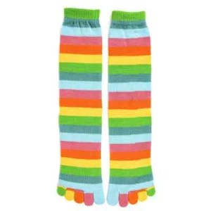 Citrus Stripe Toe Women Knee High Socks Size 9-11 Foot Traffic Fashion New - Picture 1 of 5