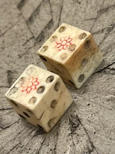 1700er 1800er SELTENE Blumensteuermarke handgeschnitzte Würfel 072725bADZ@E - Bild 1 von 4