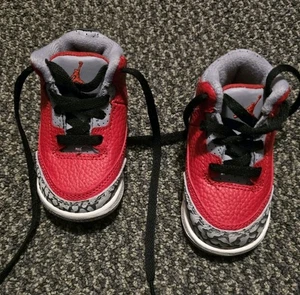 Nike Air Jordan 3 Retro Toddler, Size 4C,red White,CQ0489 600 - Picture 1 of 8