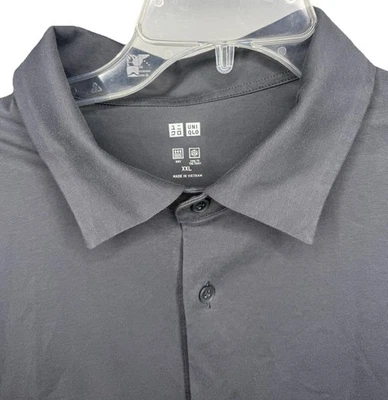 Uniqlo Airism Men’s XXL Gray Short Sleeve Button Up Shirt Cool Touch Dry - Image 1 of 4